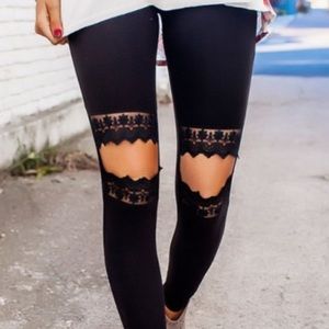 Hayden lace cut out Leggings NWT